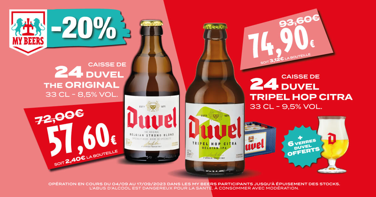 Duvel en cave et en promotion dans tous les bars My Beers de France