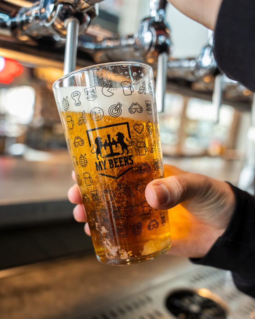 Photo tirage pression blonde dorée au My Beers